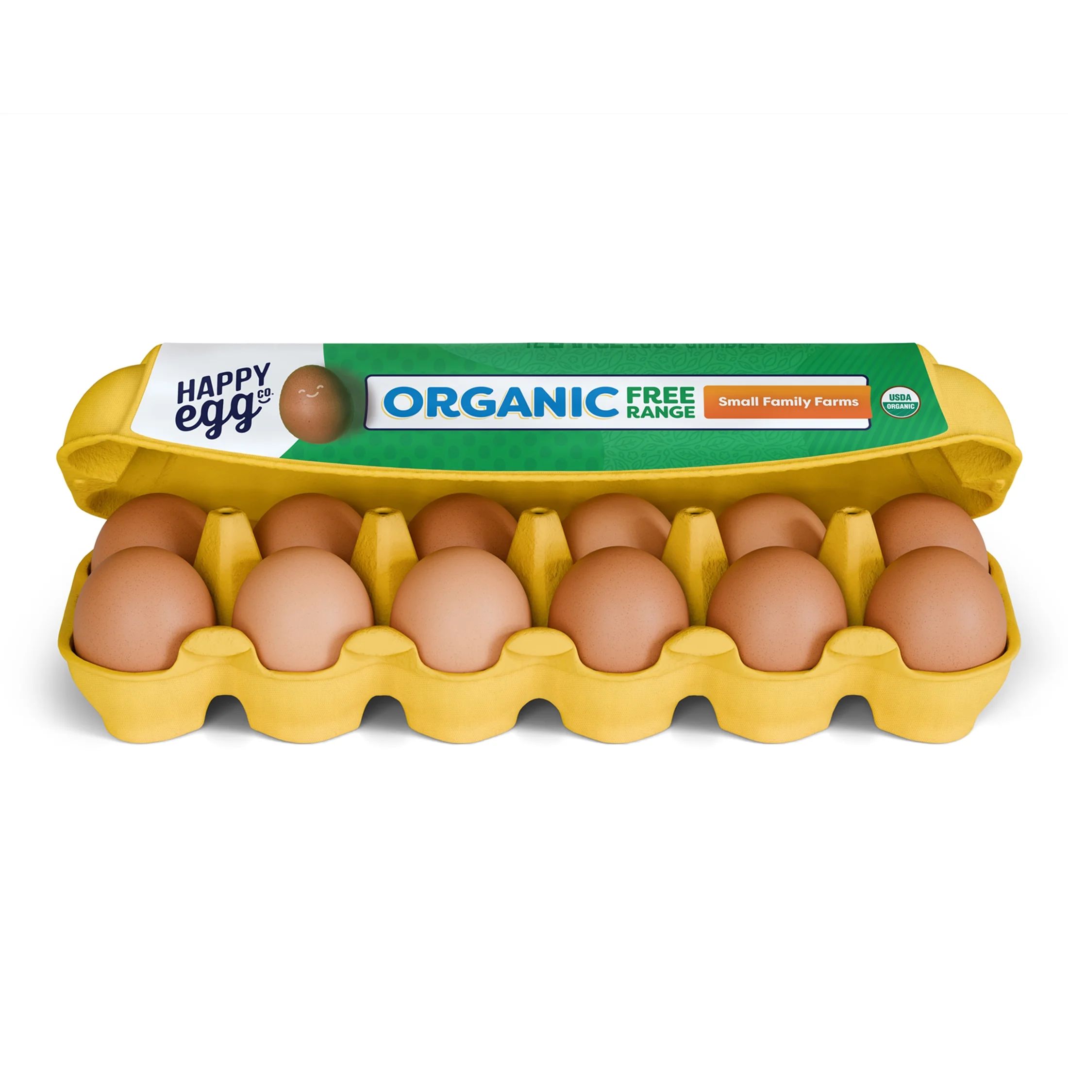 Happy Egg Co Organic Free-Range Large Brown Eggs, 12 Count (Dozen) | Walmart (US)