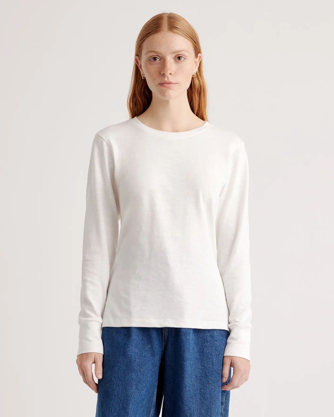 100% Organic Cotton Slub Long Sleeve Tee | Quince