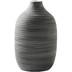 ALMA 9 in Contemporary Vessel for Room Decor Aesthetic|Decorative Black Gray Vase for Pampas Gras... | Amazon (US)