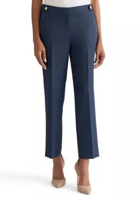 Petite Fly Front Elastic Back Pants | Belk