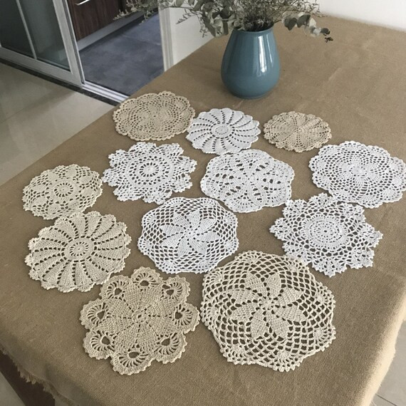Assorted hand crochet round doilies country living round | Etsy | Etsy (US)