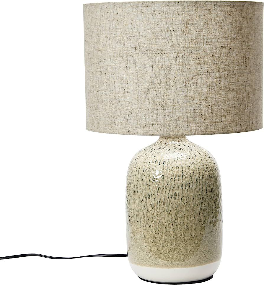 Bloomingville Stoneware Table Linen Shade & Inline Switch, Reactive Glaze, Taupe Color Lamp | Amazon (US)