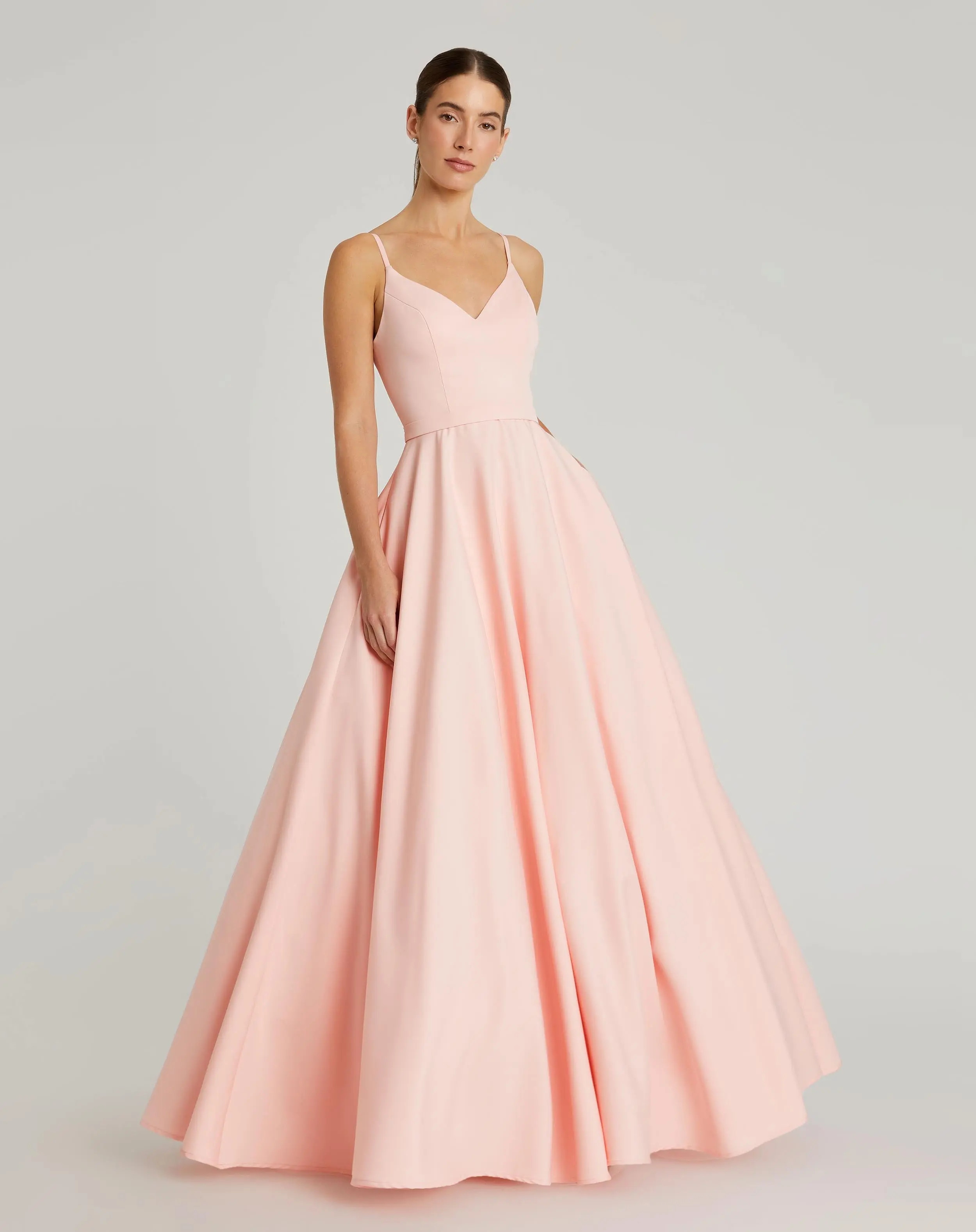 Pink Classic A-Line V-Neck Ballgown | Mac Duggal | Mac Duggal