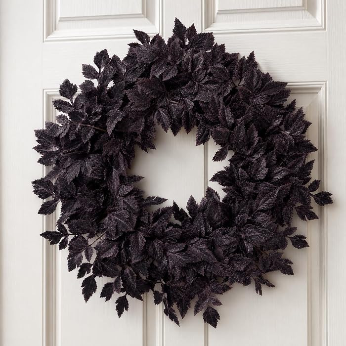 24 Inch Fall Wreath for Front Door, Fall Decor Faux Plum Burgundy Leaves Wreath, Full Autumn Harv... | Amazon (US)
