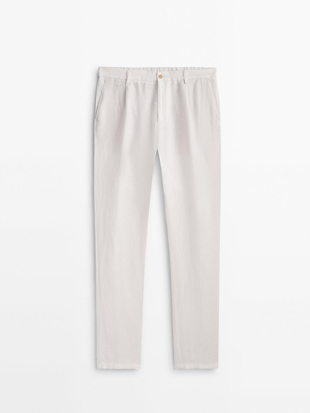 Bundfaltenhose aus reinem Leinen | Massimo Dutti DE
