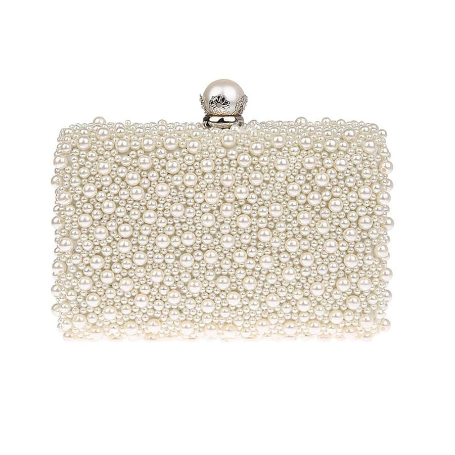 ZAKIA Women's Faux Pearl Beaded Evening Dress Bag Bridal Wedding Tote Party Wallet Clutch | Amazon (US)