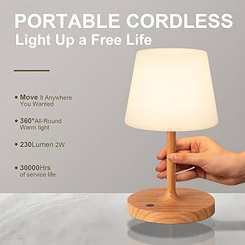 Fenmzee Cordless Waterproof Shower Lamp - Outdoor Touch Table Lamp, 4000mAh Battery Operated Rech... | Amazon (CA)