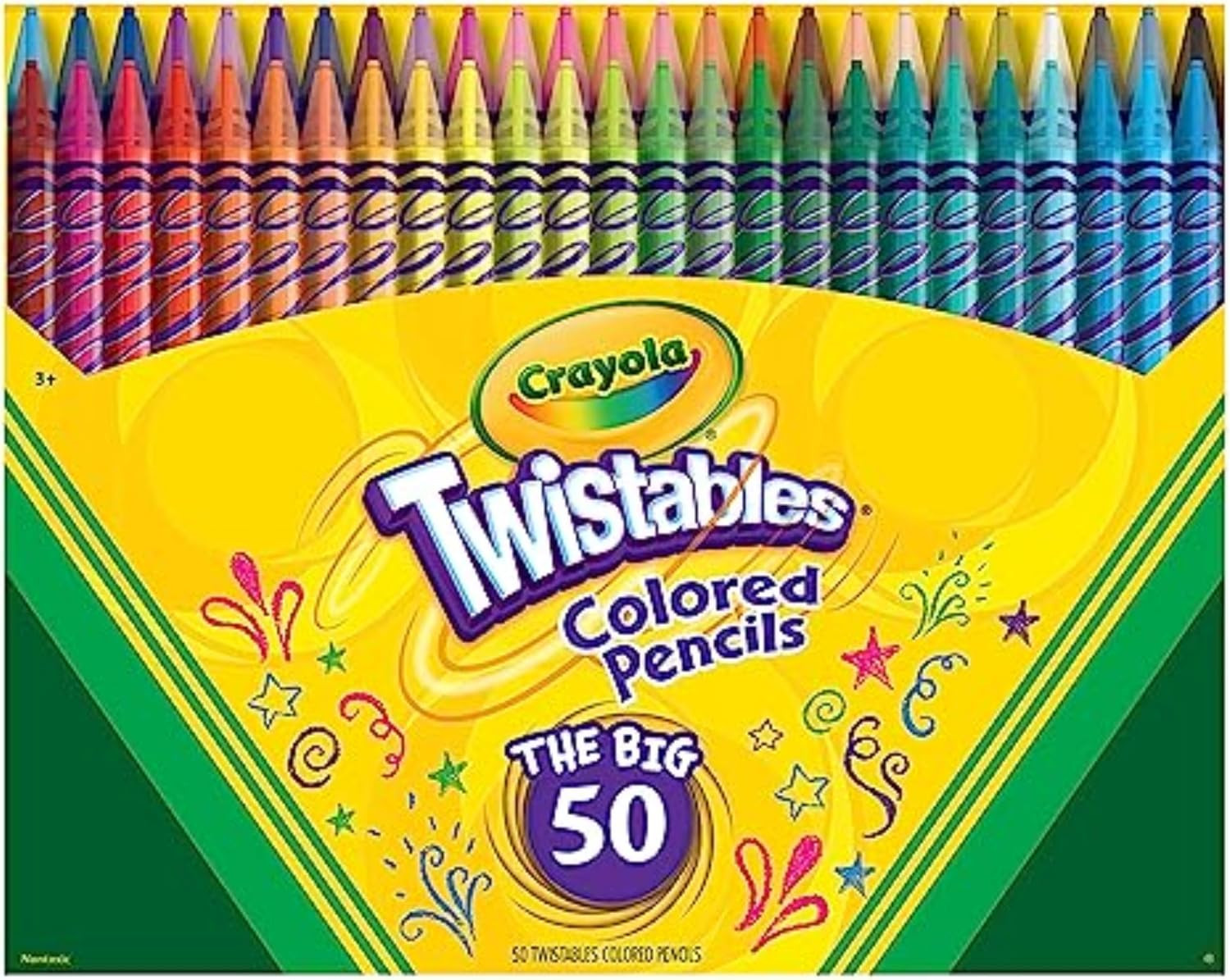 Crayola Twistables Colored Pencil Set (50ct), Stocking Stuffer for Kids & Teens, No Sharpen Color... | Amazon (US)