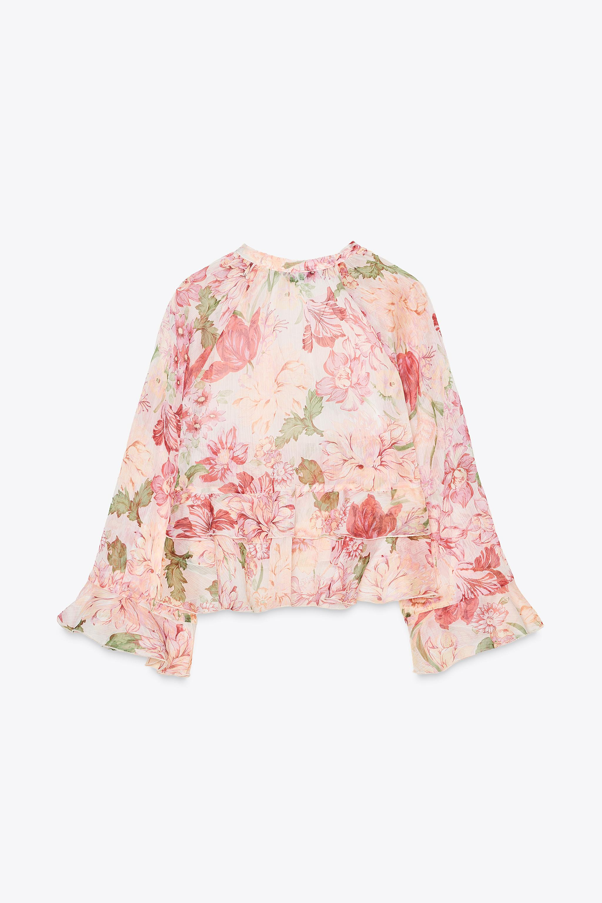 PRINTED SHIRT WITH RUFFLES | Zara UK
