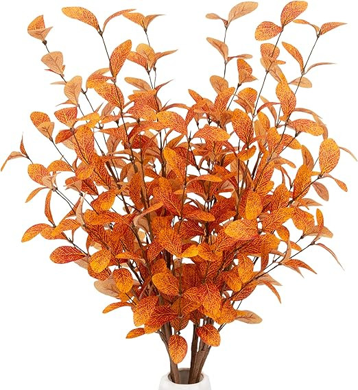 VGIA 6 Pcs Artificial Eucalyptus Stems Fall Eucalyptus Leaves Fall Decorations with Fall Leaves f... | Amazon (US)