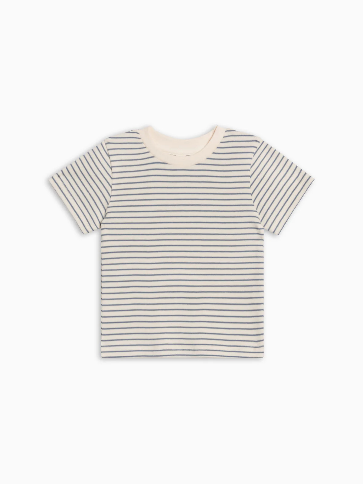 Short Sleeve Crew - Bay Stripe / Ivory + Sea | Colored Organics
