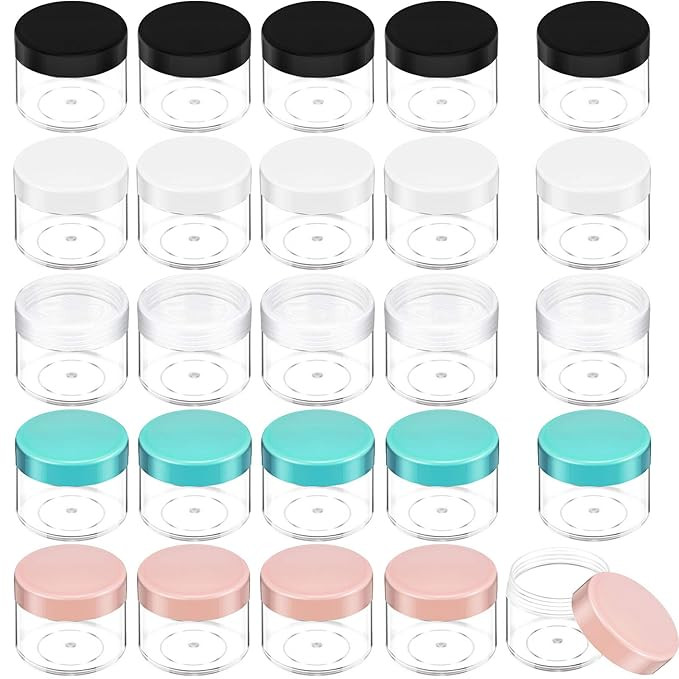 20 Pieces Round Pot Jars Plastic Cosmetic Containers Set with Lid for Liquid Creams Sample, 20 ml... | Amazon (US)