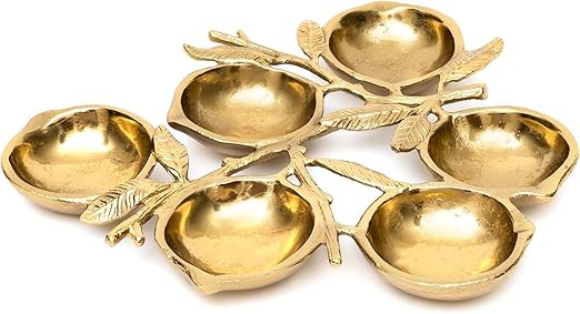 Cluster Decorative Bowls, Bright Gold Lemons, Brass - Decoration, Snack Tray Bowl, Chip and Dip b... | Amazon (US)
