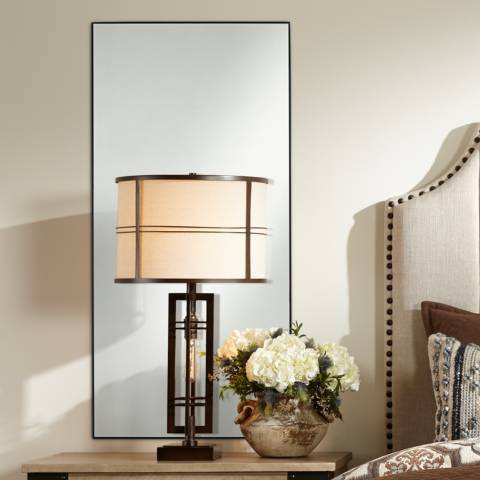 Aryn Matte Black Metal 20" x 42 1/4" Rectangular Wall Mirror | Lamps Plus