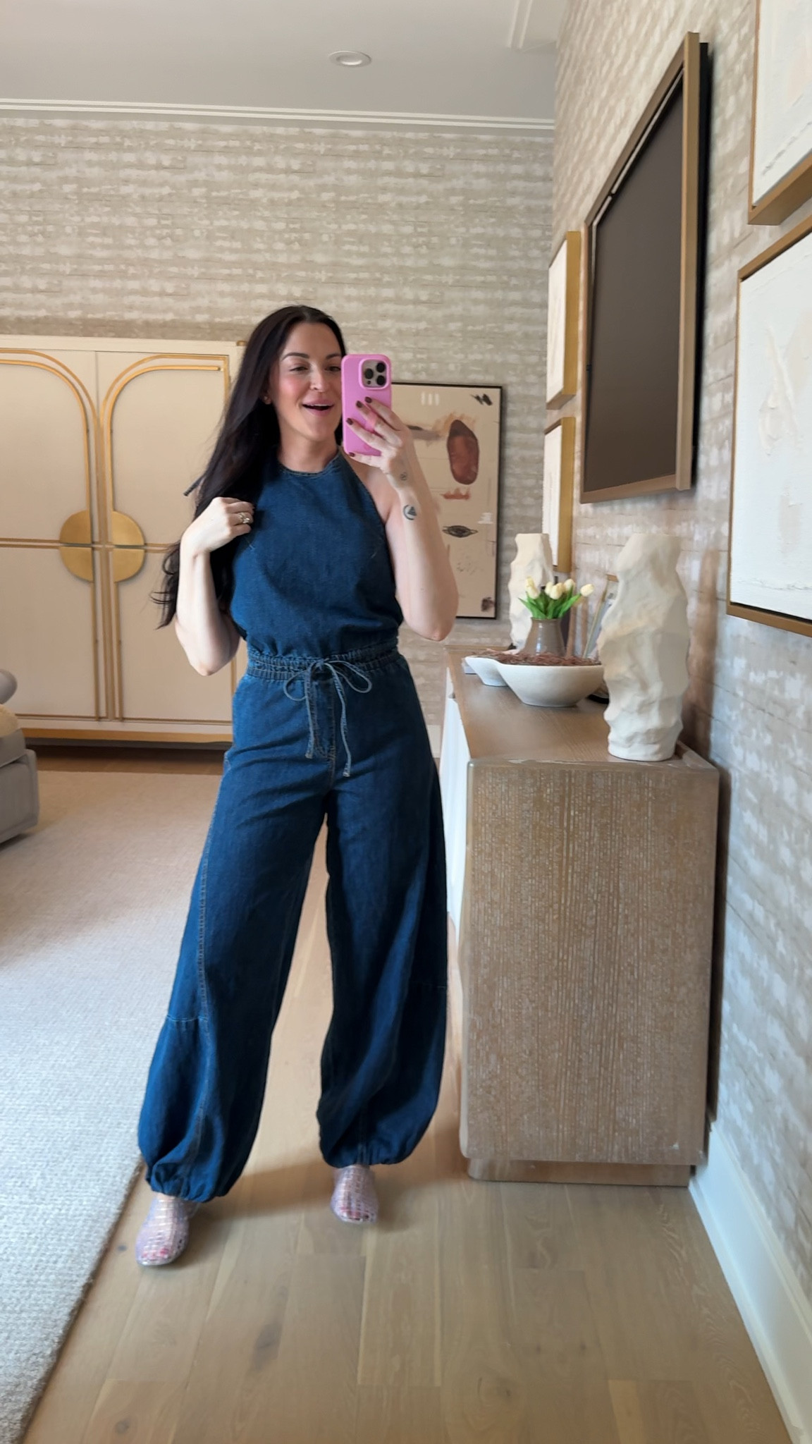 This denim jumpsuit is SO fun! I love the balloon style pants and the halter tie! Use AFTIA for an extra 15% off @abercrombie #abercrombiepartner

#LTKFestival #LTKSaleAlert #LTKSeasonal
