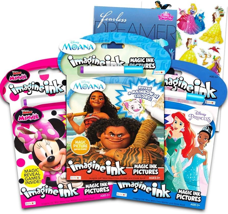 Amazon.com: Disney Princess Magic Ink Coloring Book Set - Bundle of 3 Imagine Ink Books for Girls... | Amazon (US)