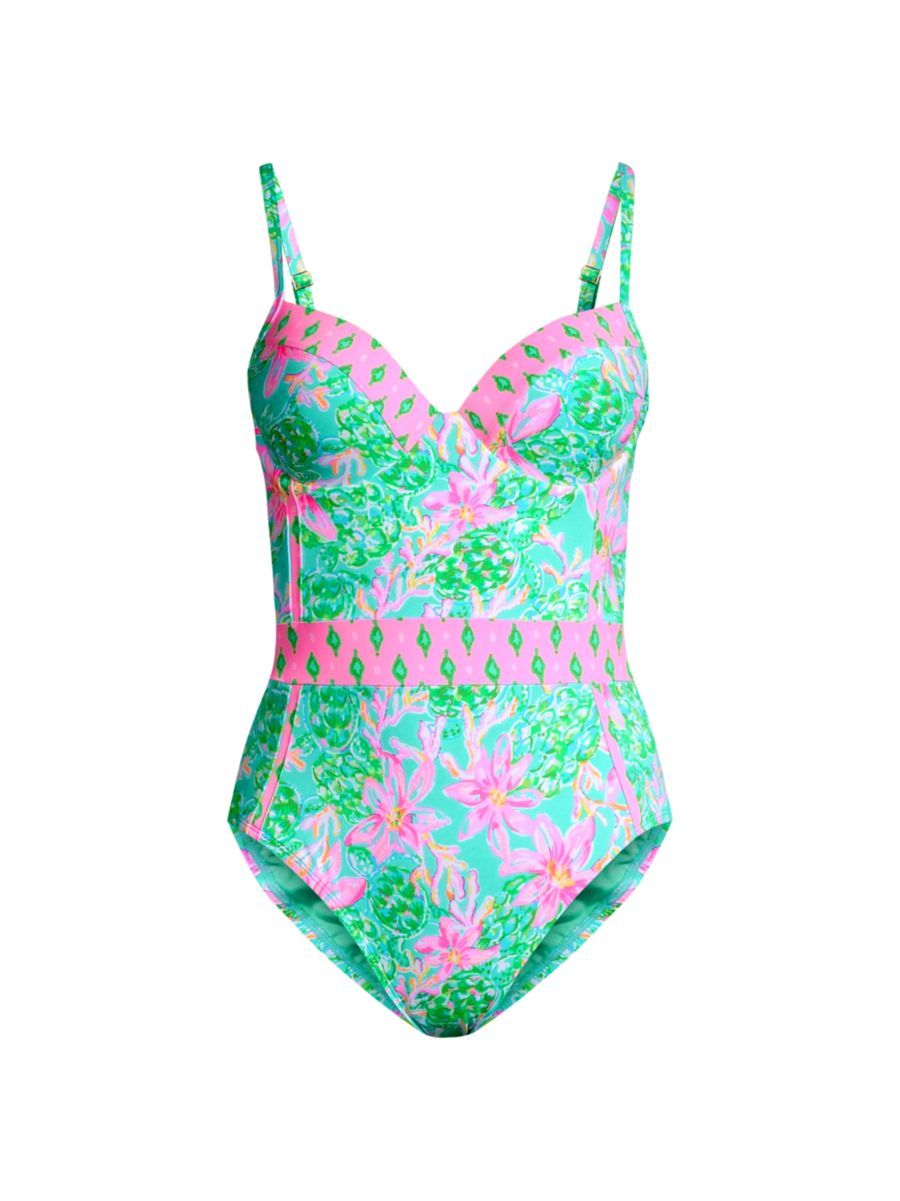 Lilly Pulitzer Palma Bi-Print One-Piece Swimsuit | Saks Fifth Avenue