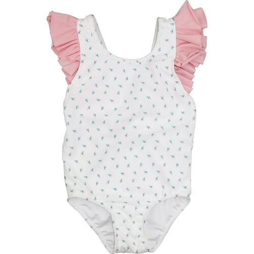 Pink Rosebud Ruffle Lycra Swimsuit* - Shipping Late March | Cecil and Lou