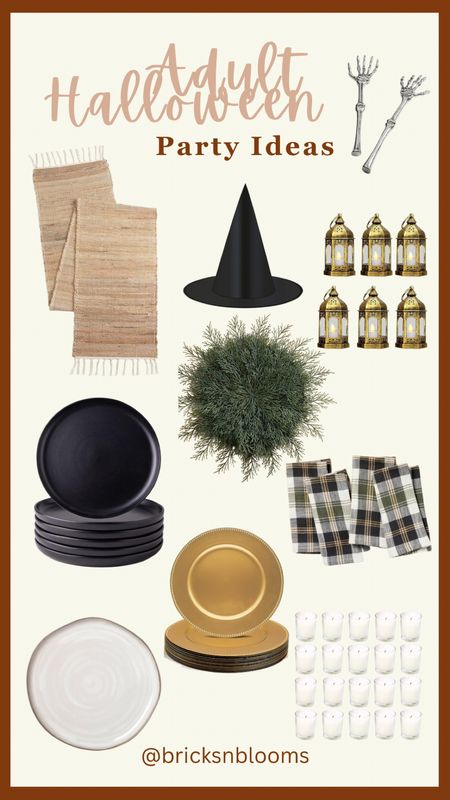 Halloween table decor and Halloween party ideas 

Witch hats, jute table runner, plaid napkins, stoneware dinnerware, stoneware plates, lanterns, cedar branch placemats, gold chargers, votive candles, cottagecore decor, Halloween party ideas for adults, adult Halloween party ideas

#LTKhome #LTKSeasonal #LTKHalloween