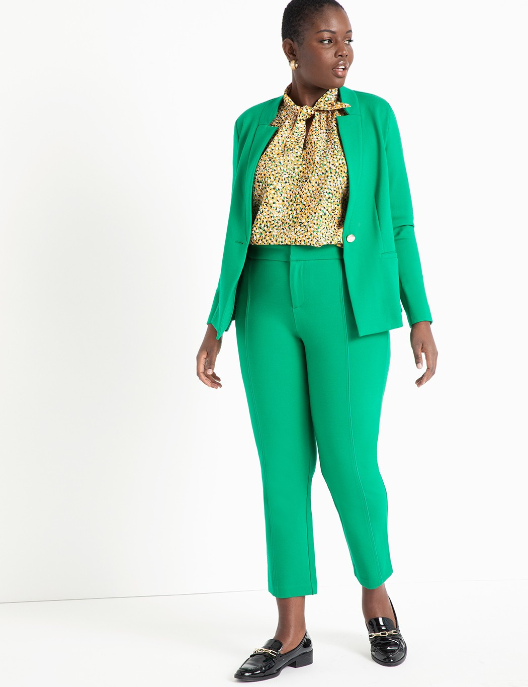 The Ultimate Stretch Suit Pintuck Pant | Eloquii