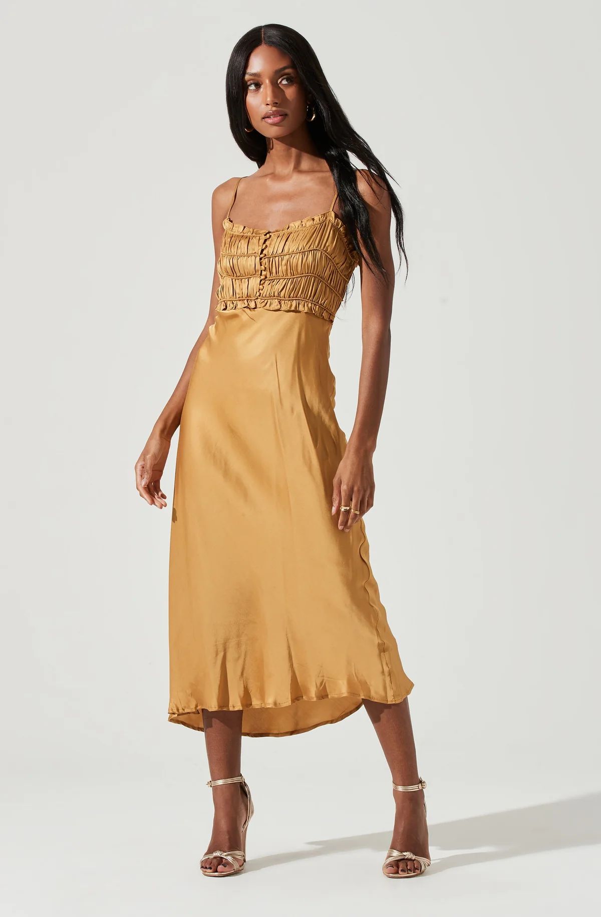 Zola Smocked Midi Dress | ASTR The Label (US)