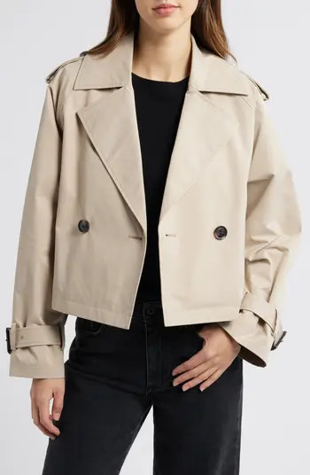 Double Breasted Crop Trench Coat | Nordstrom