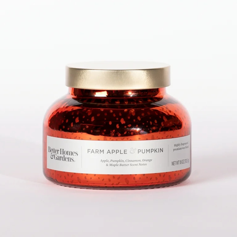 Better Homes & Gardens 18oz Farm Apple & Pumpkin Mercury 2-Wick Jar Candle - Walmart.com | Walmart (US)