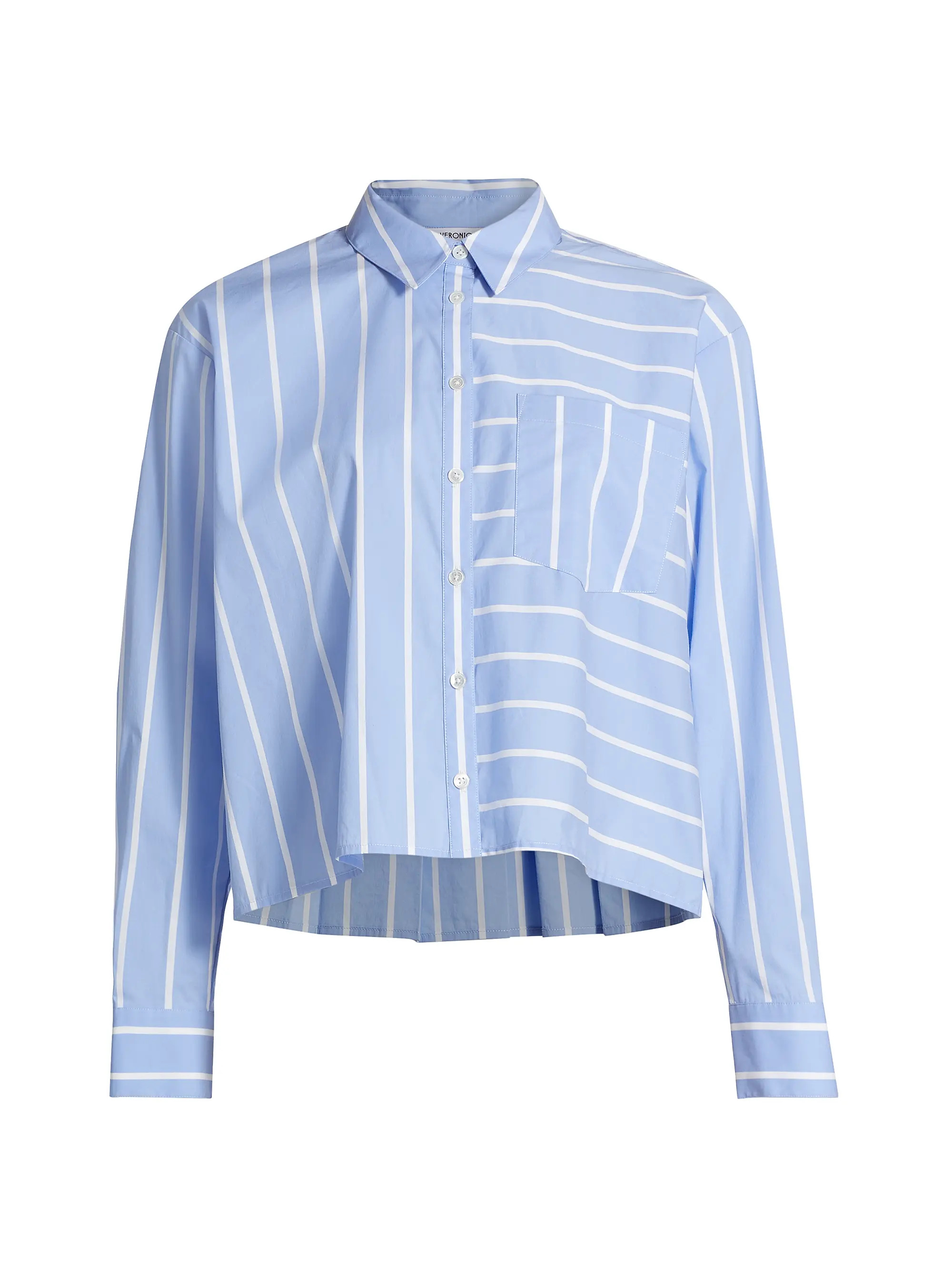 Shop Veronica Beard Kinley Striped Cotton-Blend Shirt | Saks Fifth Avenue | Saks Fifth Avenue