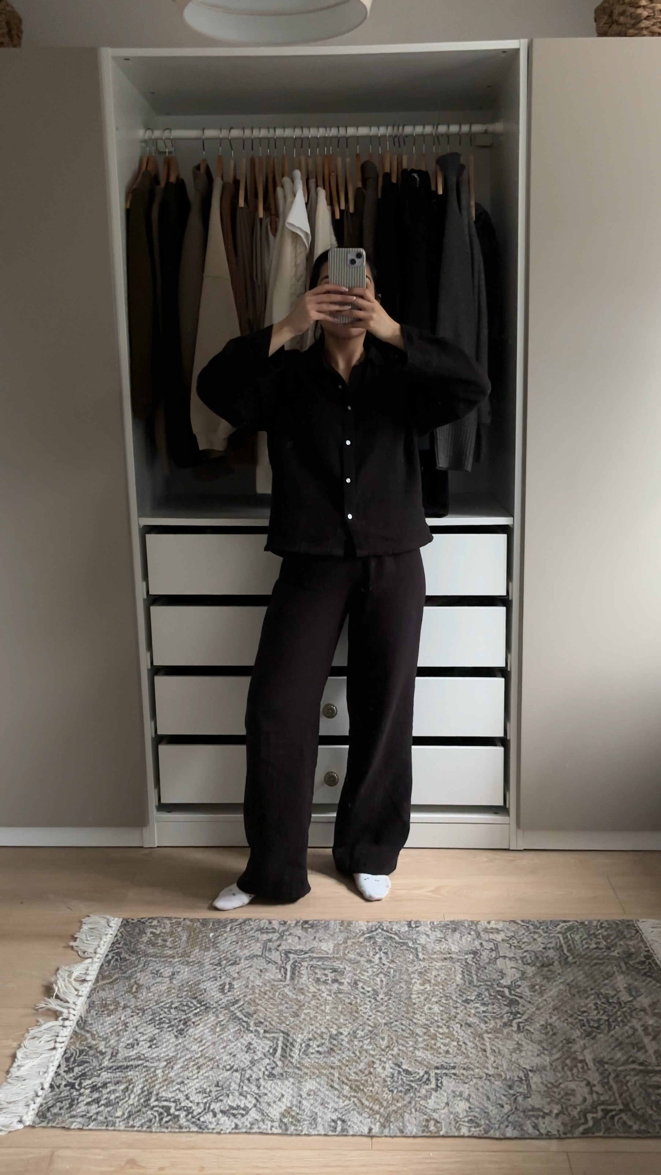 pyjamas, muslin, pyjama set, cotton, full sleeve, top and bottom pyjama set, black, 

#LTKfindsunder50 #LTKstyletip #LTKSeasonal