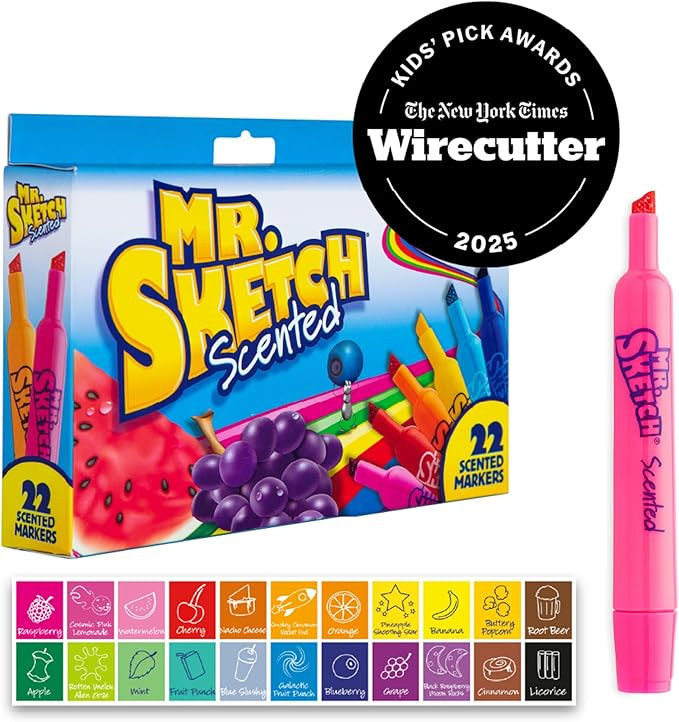 Mr. Sketch Scented Markers, Chisel Tip, Assorted Colors, 22 Count - Fun for Kids, Coloring, Spark... | Amazon (US)
