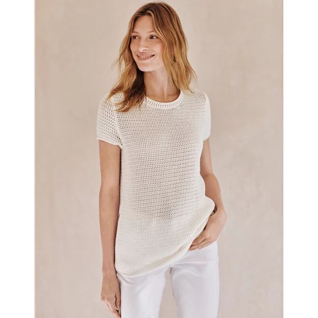 Crochet Organic-Cotton T-Shirt | The White Company (UK)