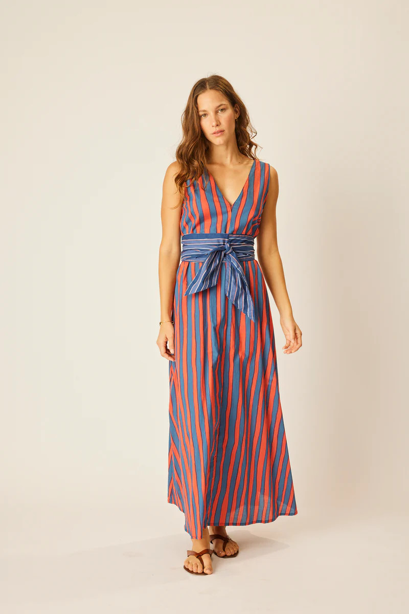 TOVA MAXI WITH CONTRASTING BELT | Natalie Martin Collection