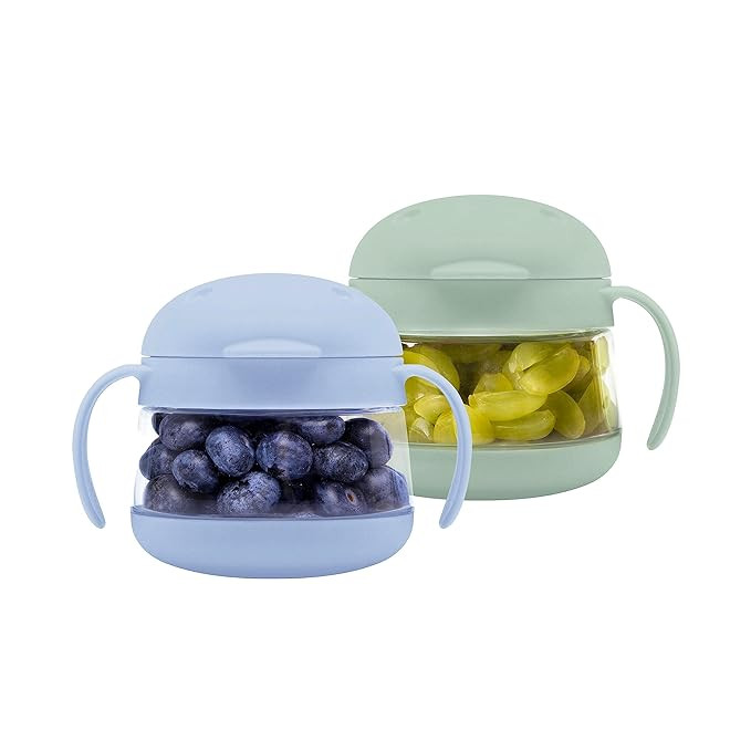 Ubbi Tweat No Spill Snack Container for Kids, BPA-Free, Toddler Snack Container, Sage & Blue | Amazon (US)