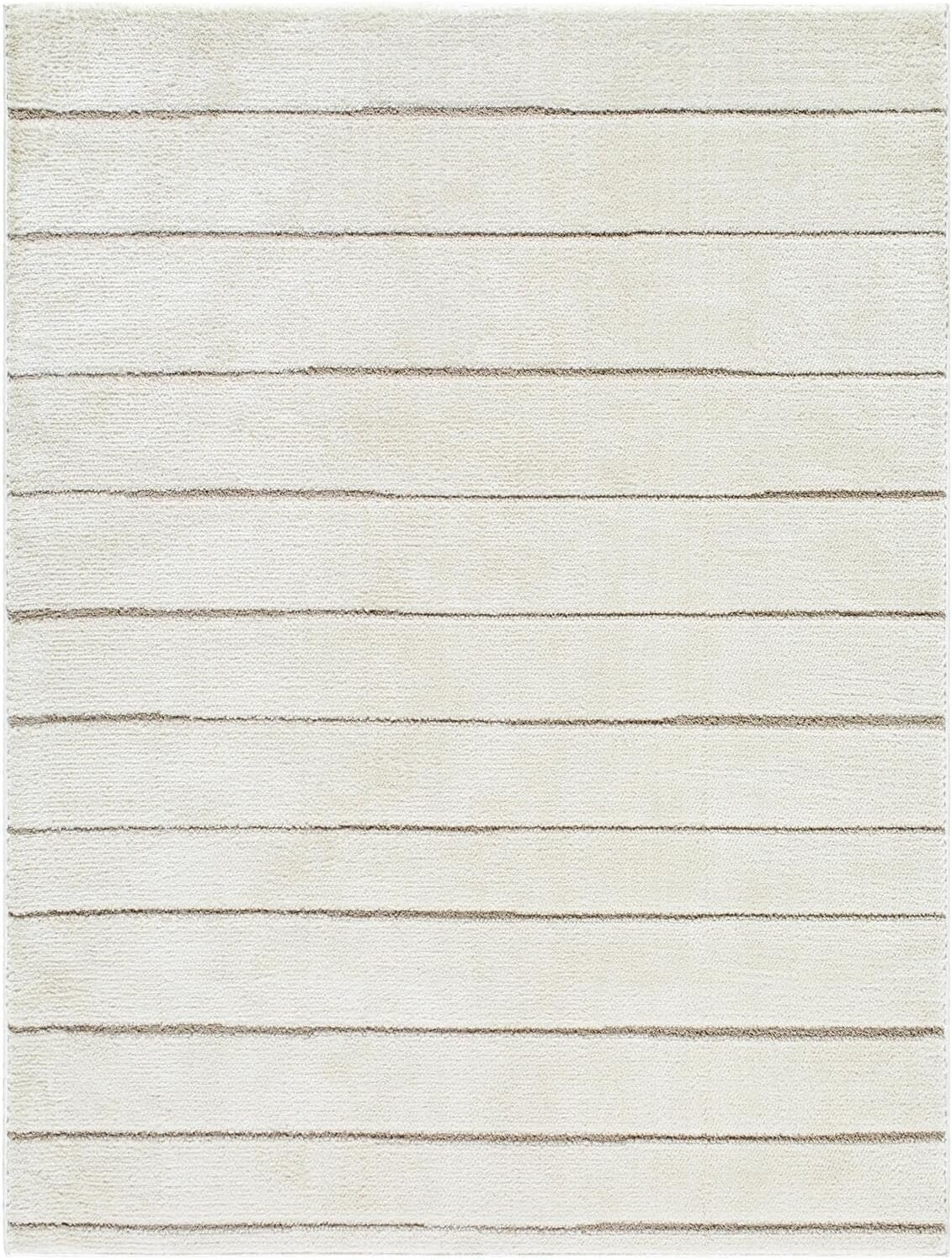Livabliss x Our PNW Home Cascade Minimalist Striped Area Rug, 2'7" x 10', Striped Ivory/Taupe | Amazon (US)