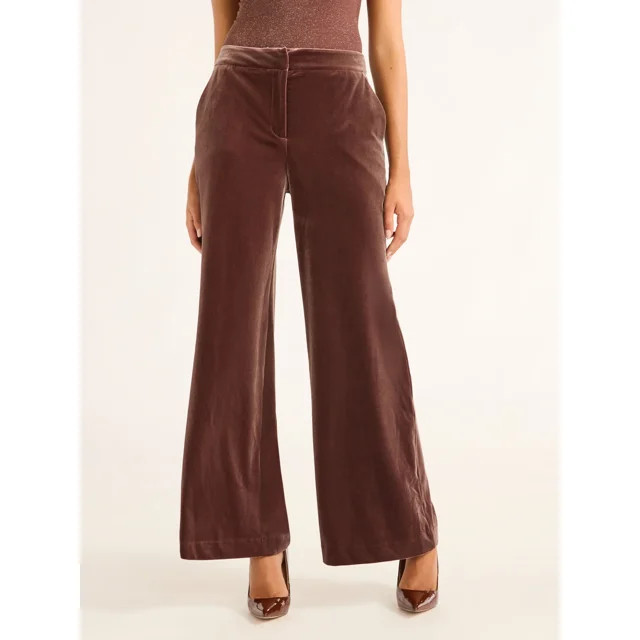 Sofia Jeans by Sofia Vergara Women's Velvet Wide Leg Trouser, Sizes 0-20 | Walmart (US)