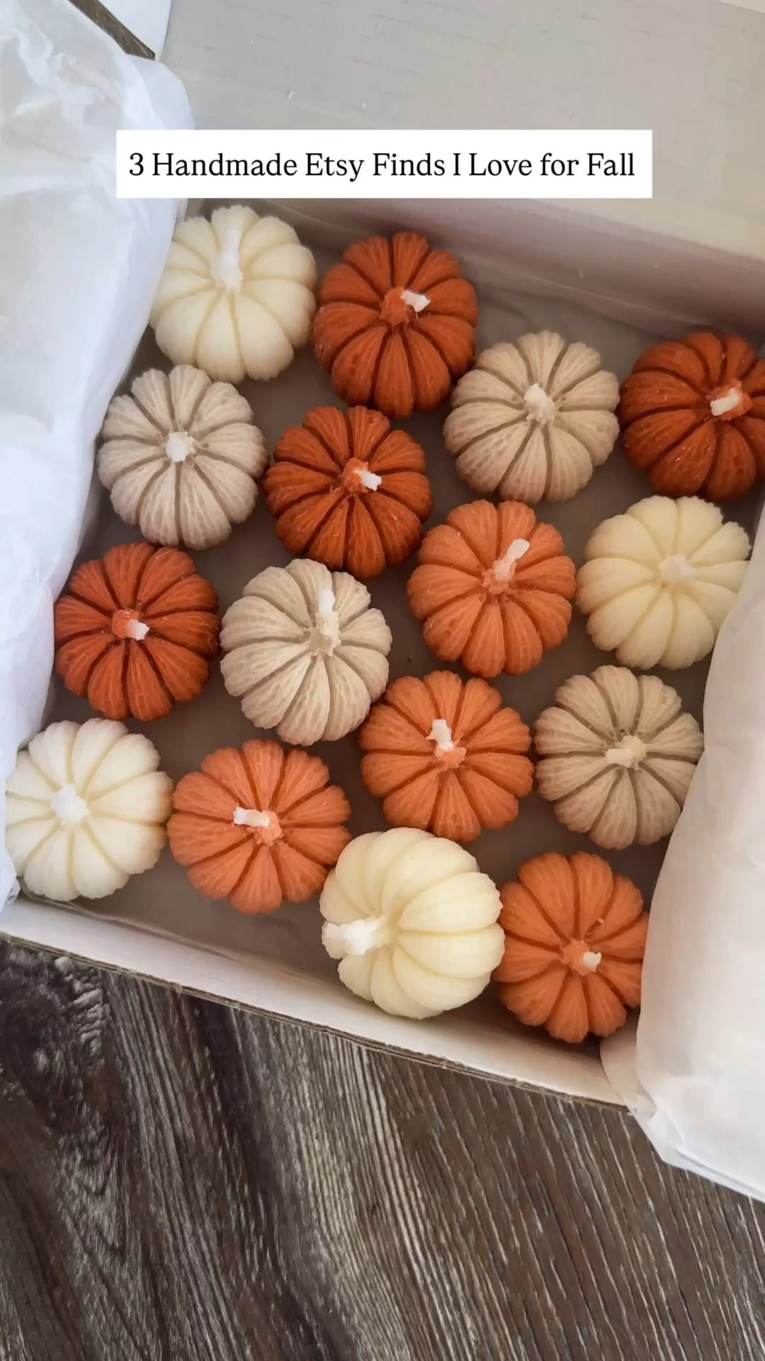 3 handmade Etsy finds I love for fall 🍂. First up: tiny pumpkin candles that look like they're wearing little sweaters. The set comes with 16 of them. I plan to scatter these on my dinning room table … and i think they would make the cutest party favors for a fall dinner!
#etsy #etsycreatorcollective @Etsy

#LTKSeasonal #LTKHome