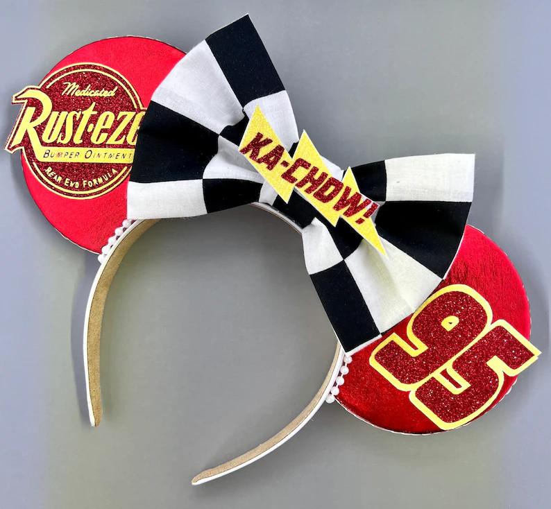Lightning Mcqueen Cars Inspired Mouse Ears - Etsy | Etsy (US)