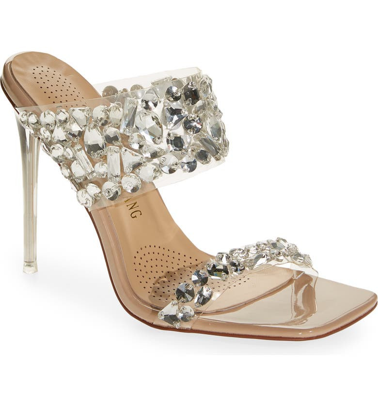 ROSSI NUDE RHINESTONE SANDAL | Azalea Wang