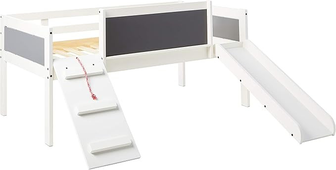 DONCO Twin Art Play Junior LOW LOFT, White Wash/Dark Grey | Amazon (US)