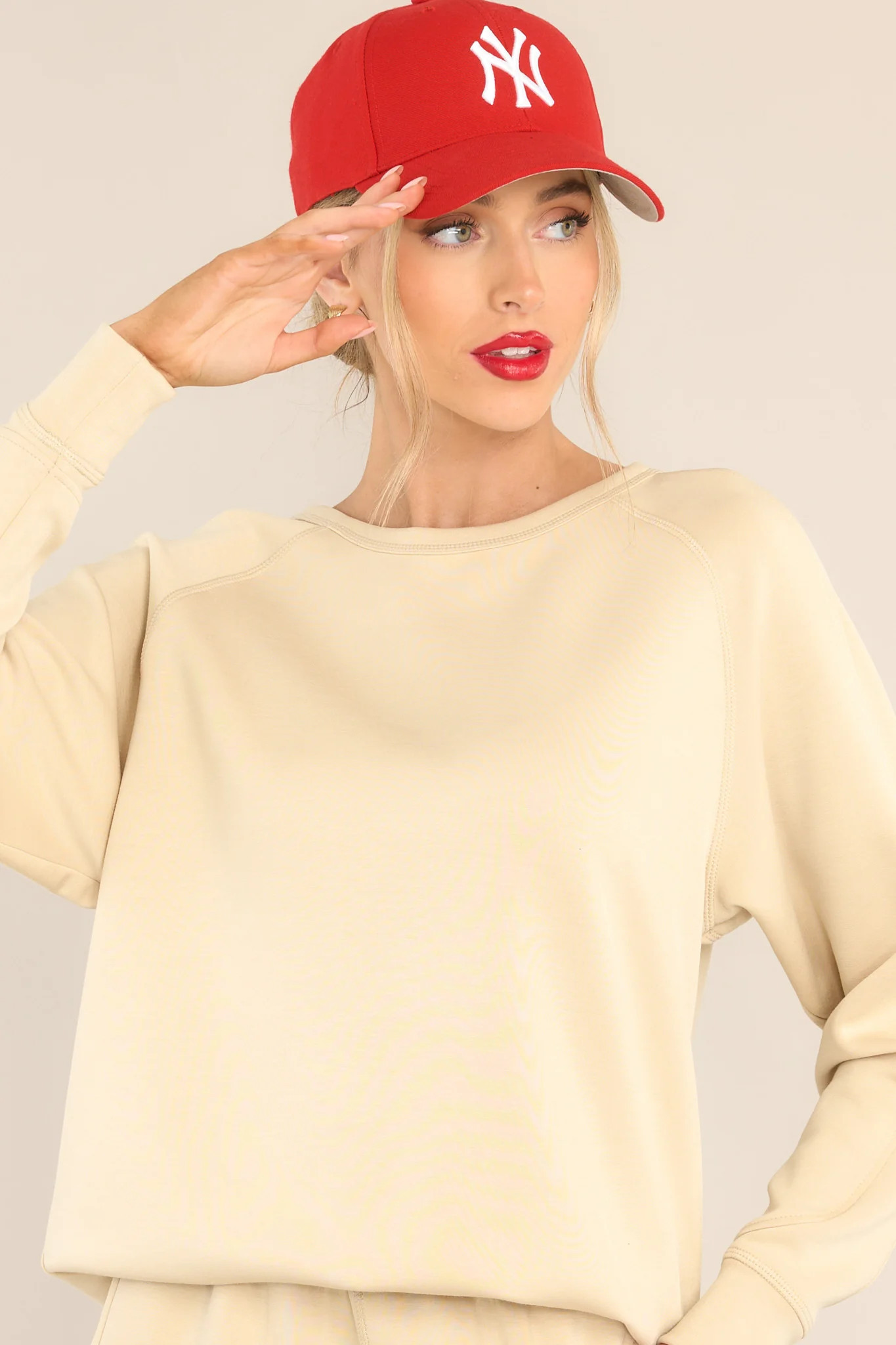 Original Squad Natural Beige Pullover Sweatshirt | Red Dress 