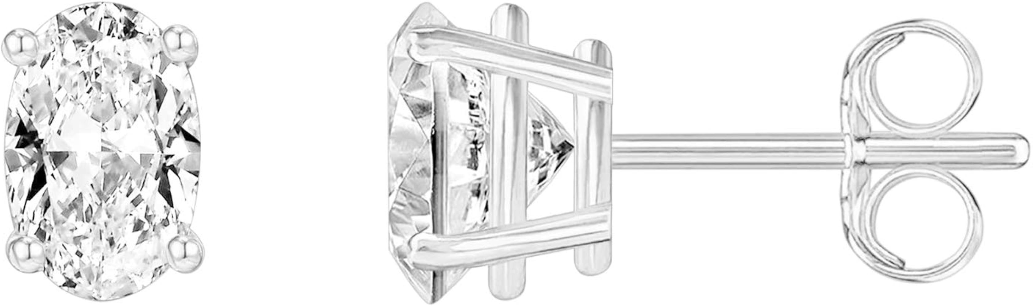 PAVOI 14K Gold Plated Sterling Silver Cubic Zirconia Stud Earrings for Women | Simulated Diamond ... | Amazon (US)