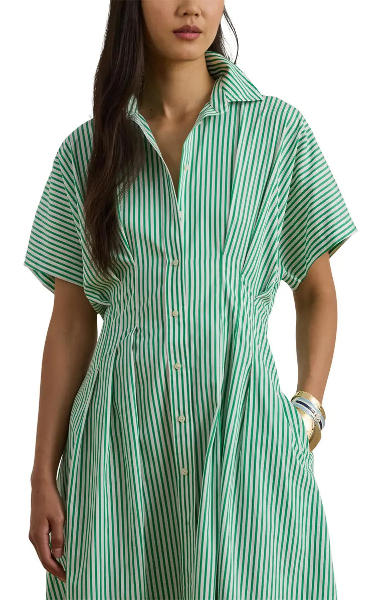 Stripe Cotton Midi Shirtdress | Nordstrom