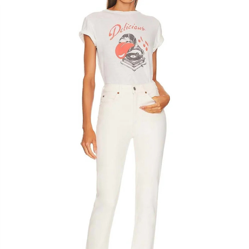 RE/DONE Delicious Classic Tee In Vintage White - White | Verishop