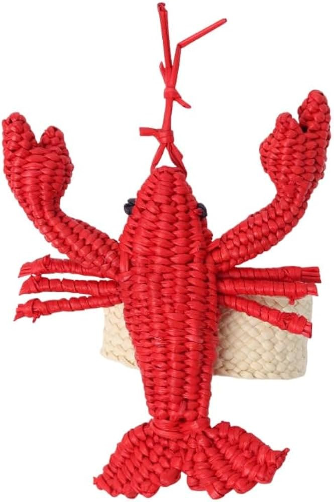 Lobster Napkin Rings, Set of 2, Handmade Raffia Jute Napkin Rings,anillos para servilletas, Anima... | Amazon (US)