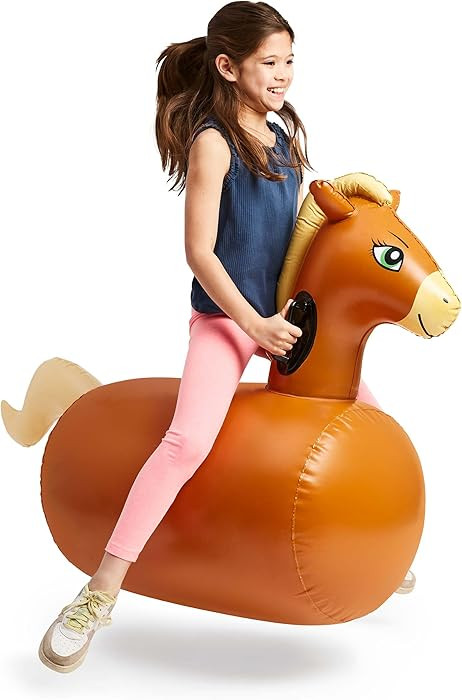 Hearthsong Hop N Go Inflatable Riding Bouncy Horse Hopping Toys for Kids Ages 5+ - Ride On Bounce... | Amazon (US)