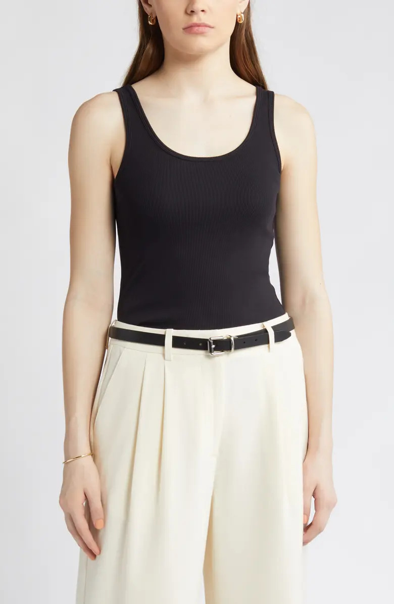 Rib Scoop Neck Cotton Tank | Nordstrom