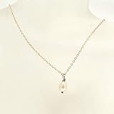 Fresh Water Pearl Pendant Necklace on Rose Gold Chain | Amazon (US)