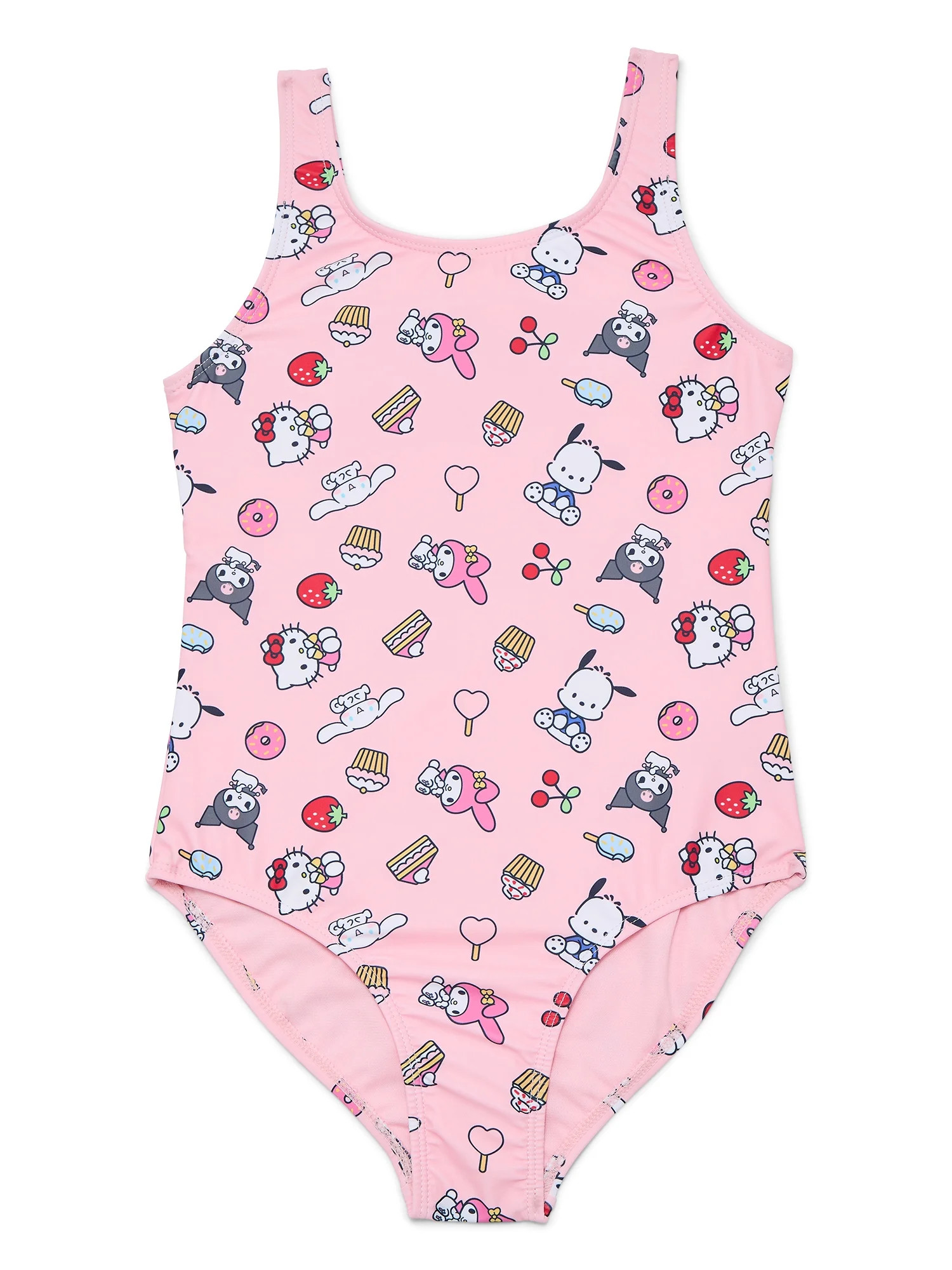 Wonder Nation Girls Hello Kitty Character One Piece Swimsuit, Sizes 4-12 | Walmart (US)