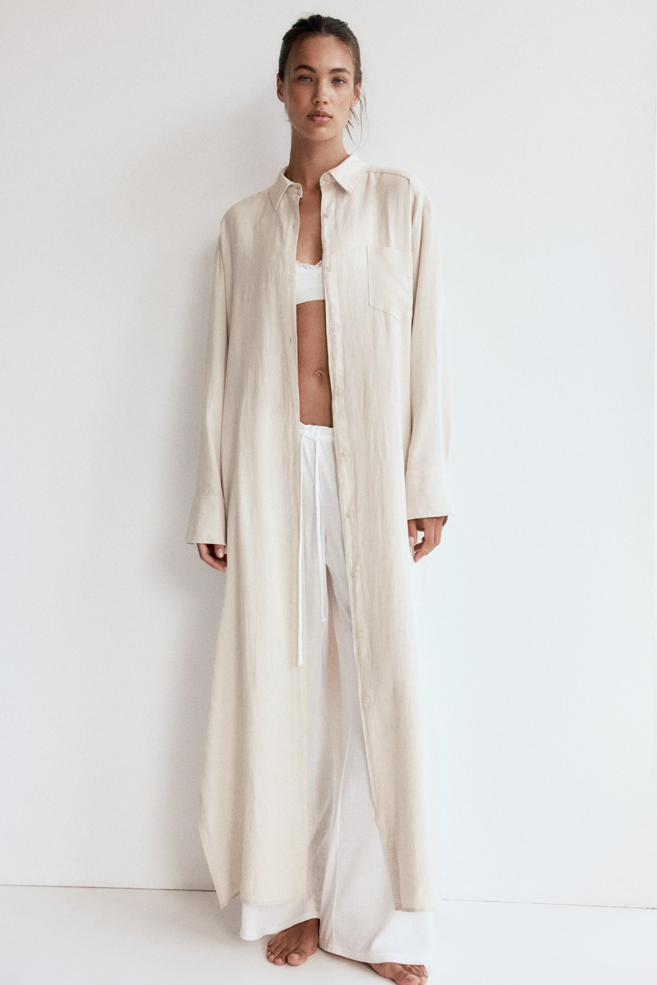 Linen-Blend Shirt Dress | H&M (US + CA)