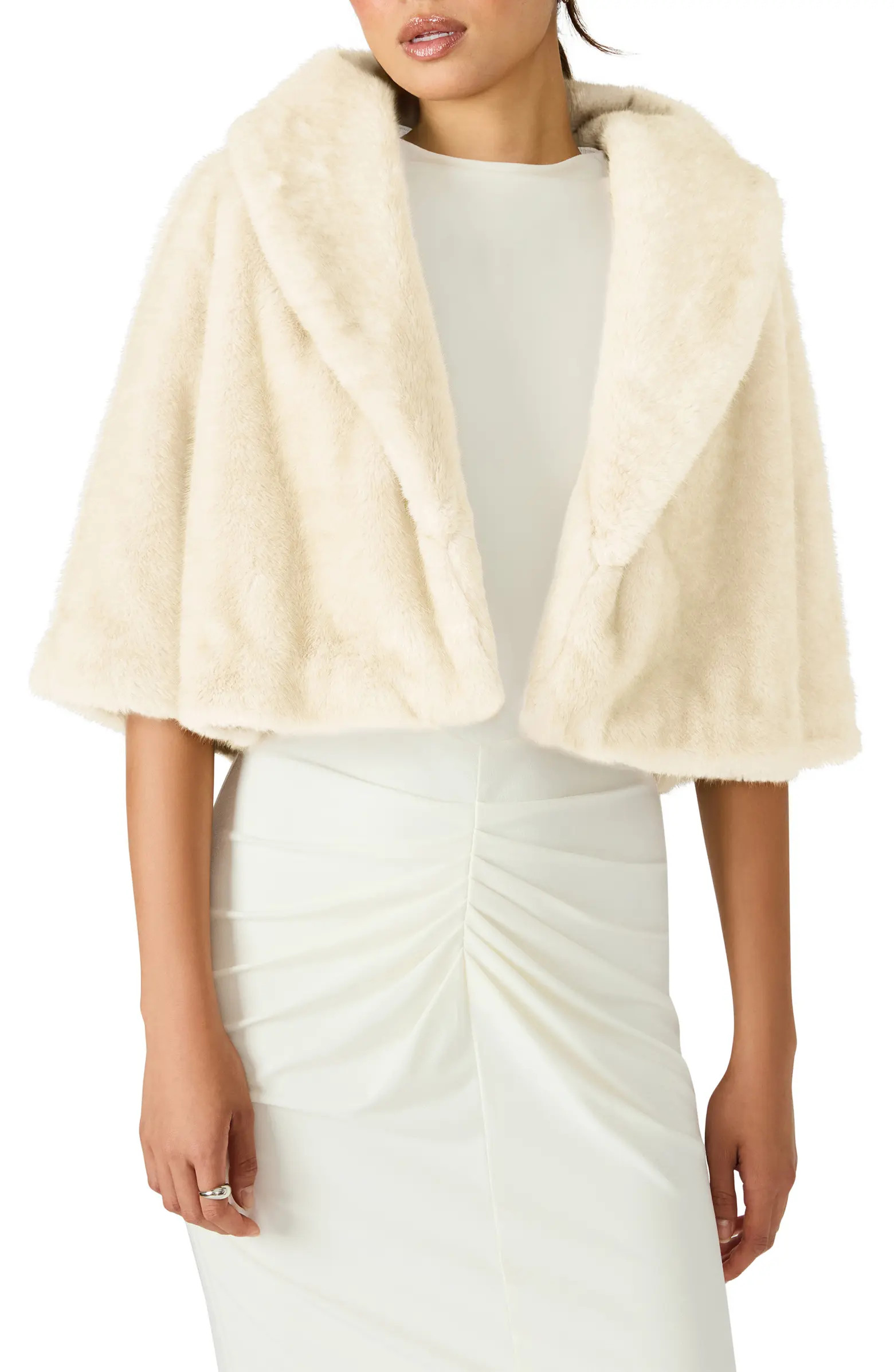 Hestia Crop Faux Fur Jacket | Nordstrom